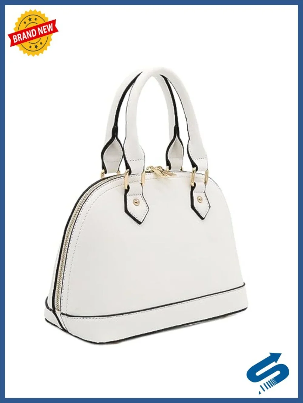 Saffiano Classic Dome Satchel with Gold Tone Hardware
